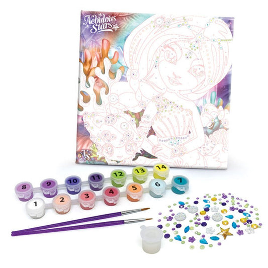 Рисуване по номера с боички и кристали, Коралия