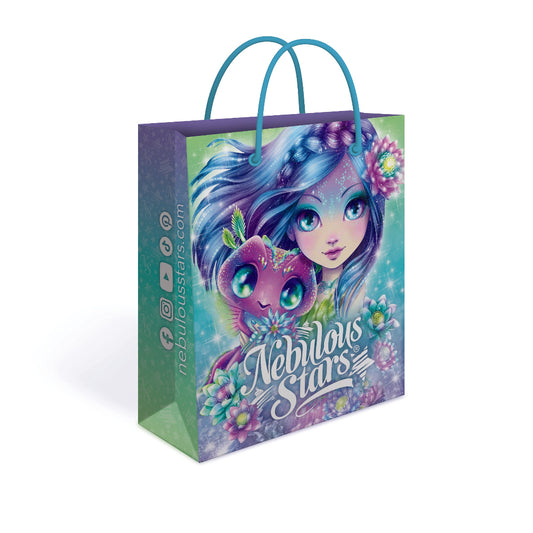 Colorful gift bag with 'Nebulous Stars' design